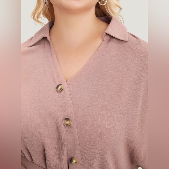 NWT Bloomchic Dolman Sleeve Button Detail Pocket Belted Flutter Dress, 22-24/3X - Picture 5 of 8